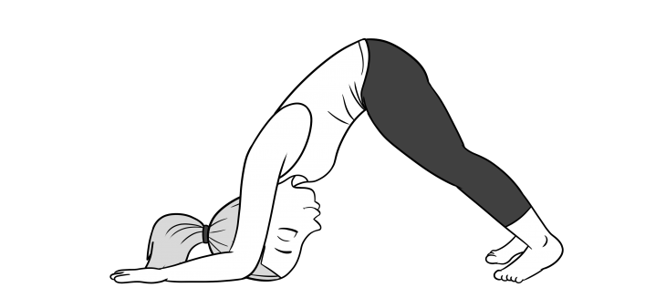 Dolphin pose for tight shoulders