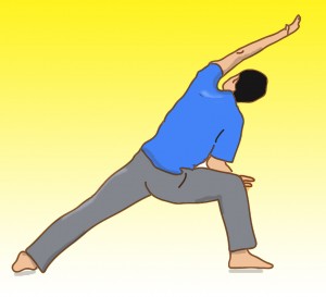 Supported triangle pose